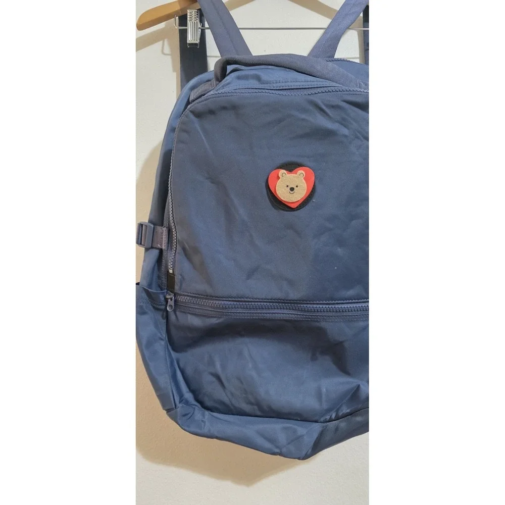 EUC LULULEMON‎ Crew Full Size Backpack Navy Blue Purse Bag Bear